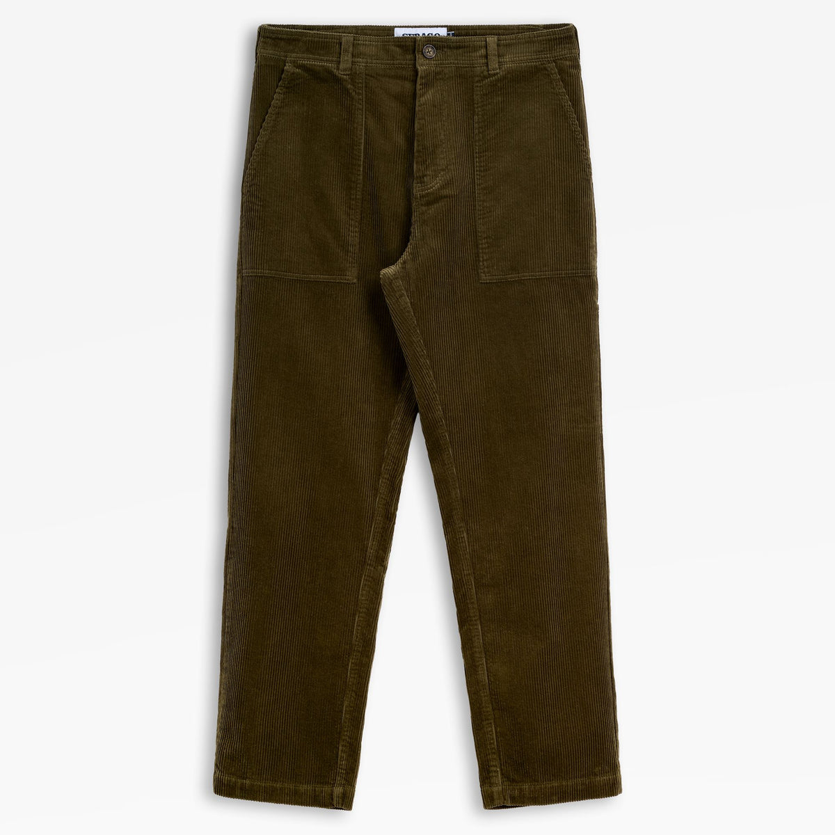 Pantalon décontracté en velours côtelé vert pour homme