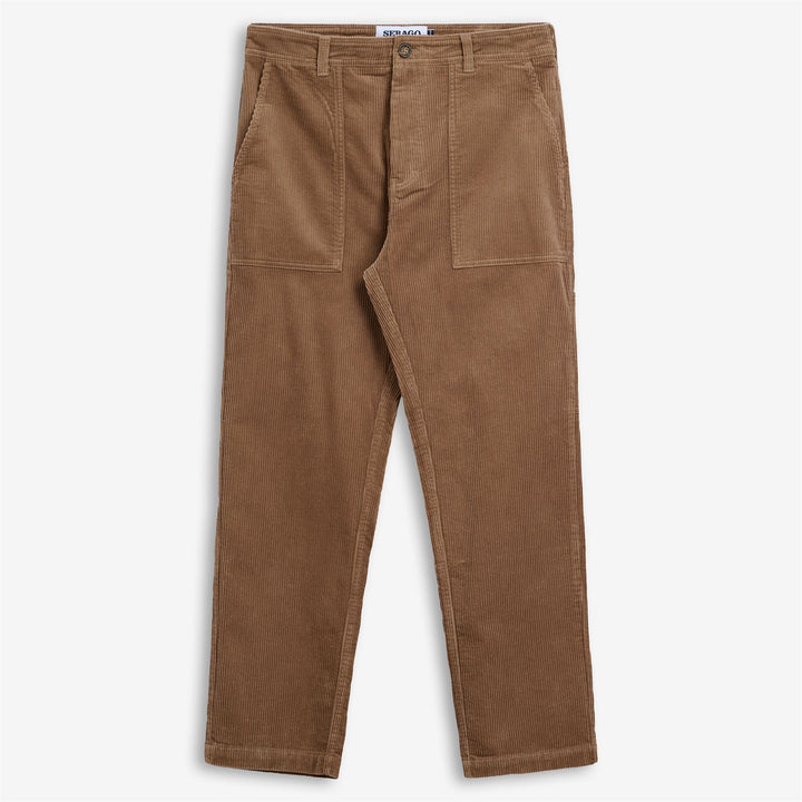 Braune Herren-Cord-Arbeitshose mit Taschen 1