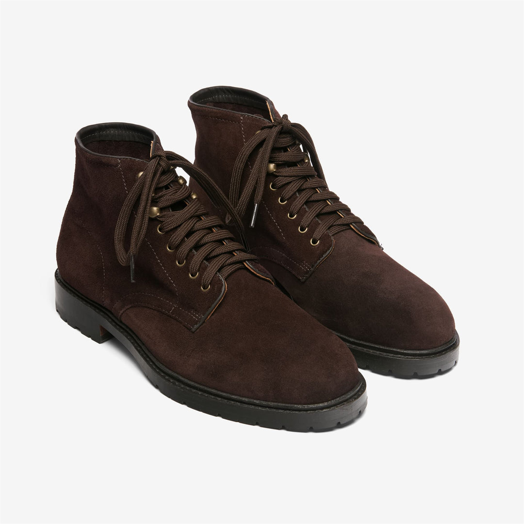 Dark Brown Men's Leather Ankle Boots with Vintage Charm main