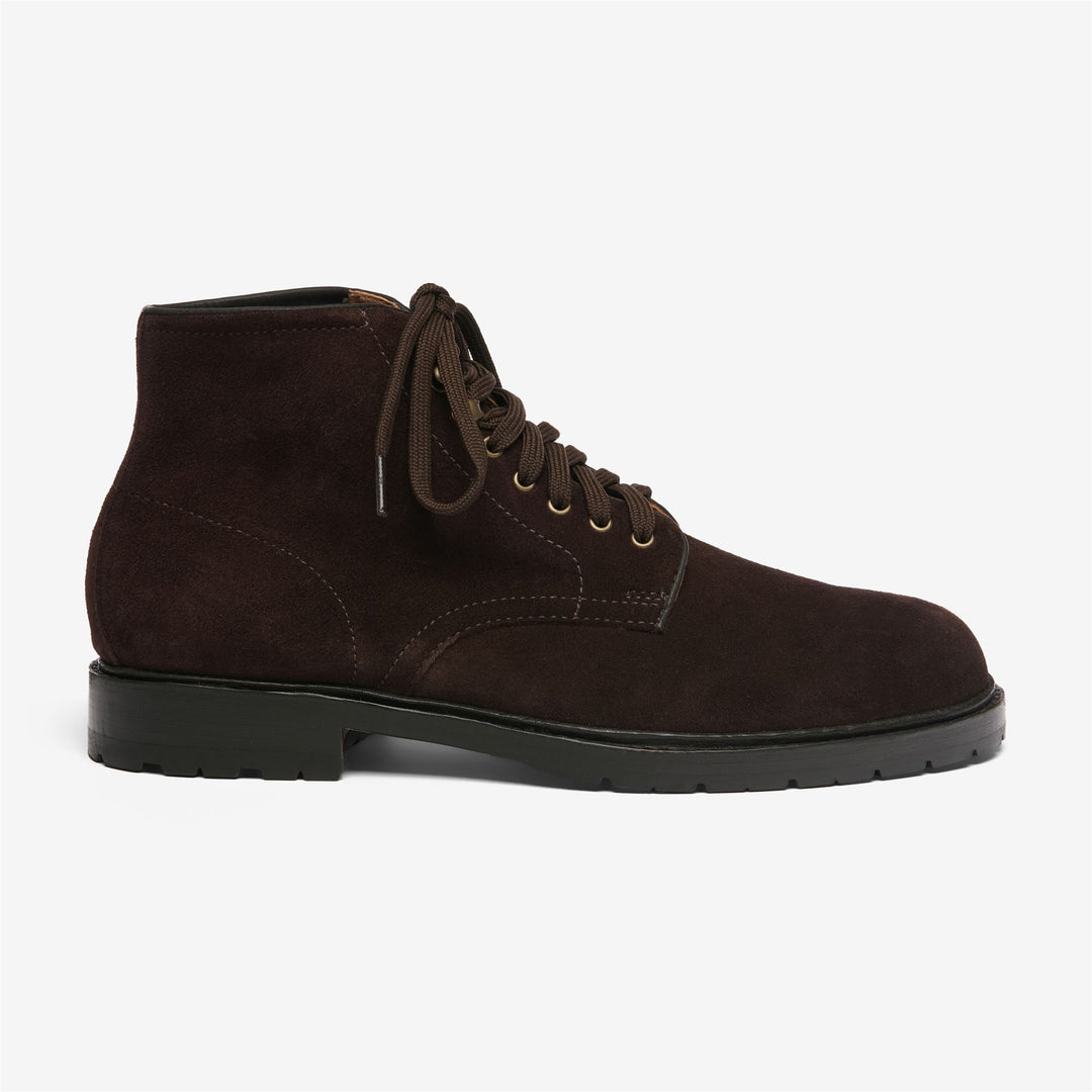 Dark Brown Men's Leather Ankle Boots with Vintage Charm main