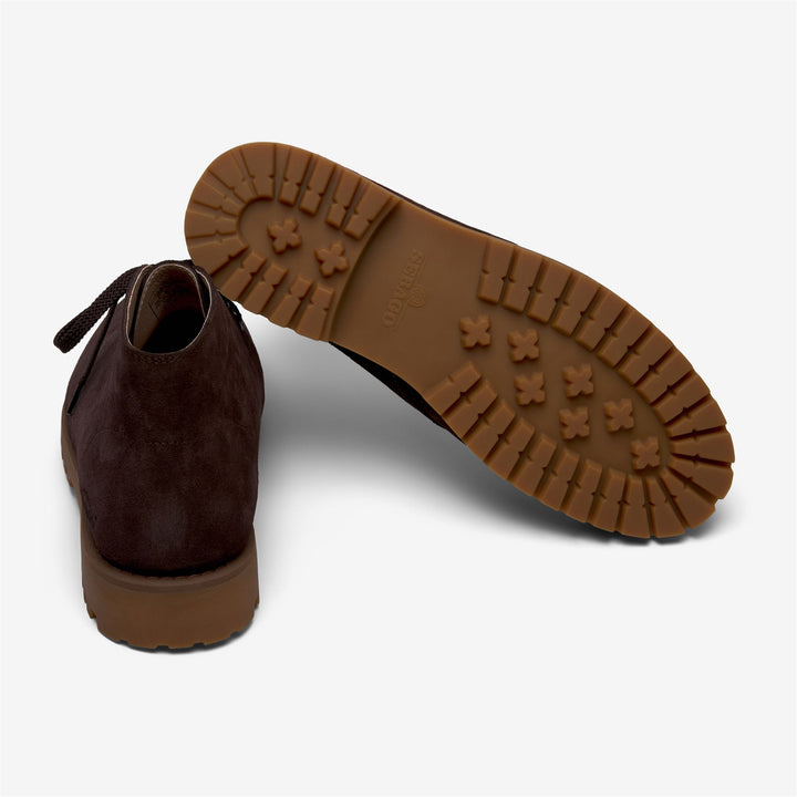 Botines de exterior para hombre de color marrón oscuro con suela de goma. 4