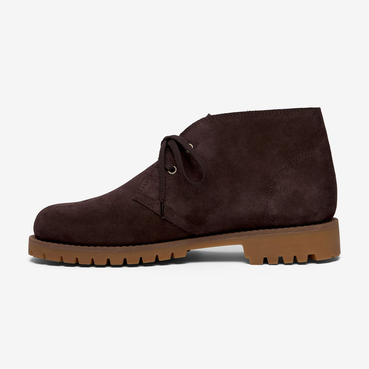 Botines de exterior para hombre de color marrón oscuro con suela de goma. 3