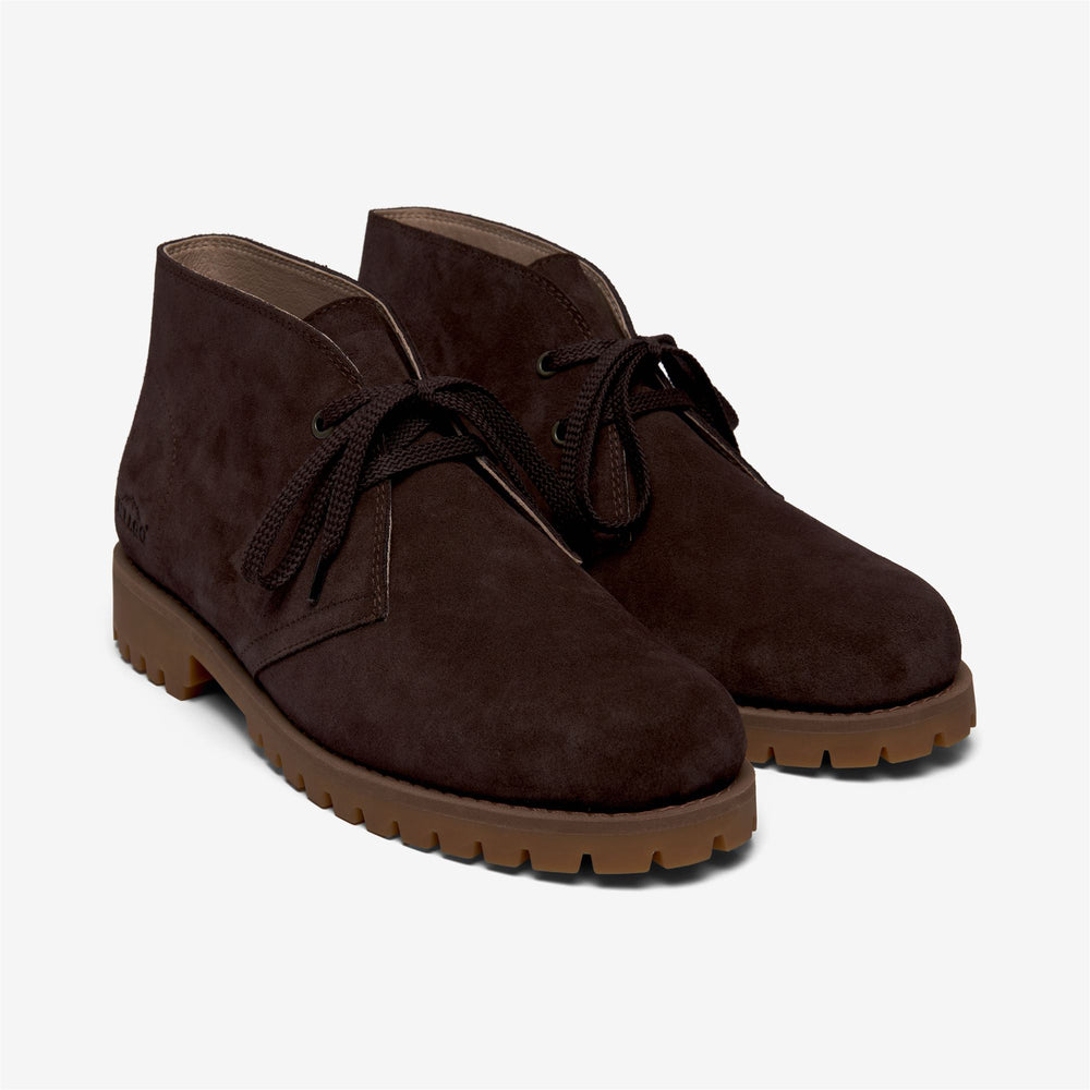 Botines de exterior para hombre de color marrón oscuro con suela de goma. 02