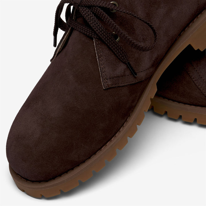 Botines de exterior para hombre de color marrón oscuro con suela de goma. 6