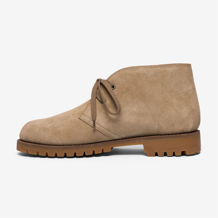 Botines de exterior para hombre de color beige con suela de goma. 3