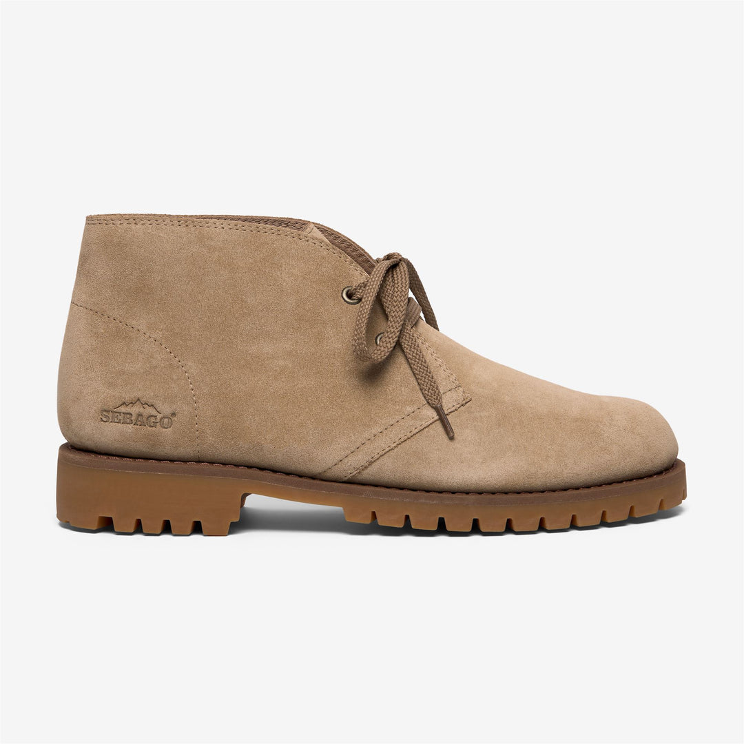 Botines de exterior para hombre de color beige con suela de goma. 01