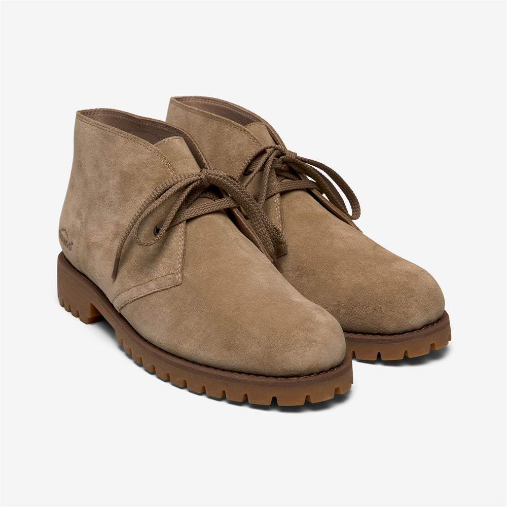 Botines de exterior para hombre de color beige con suela de goma. 02