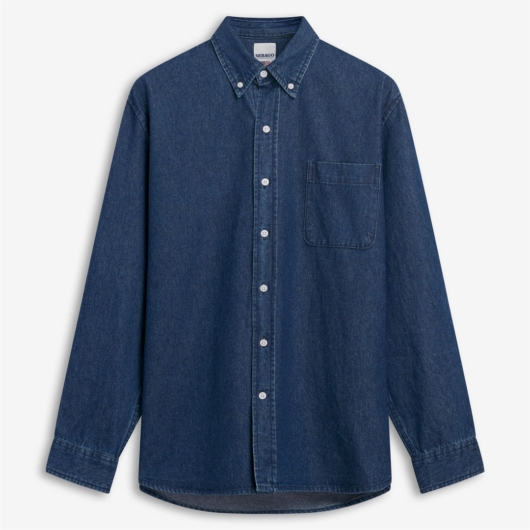 Dark blue Unisex Denim Casual Shirt 01