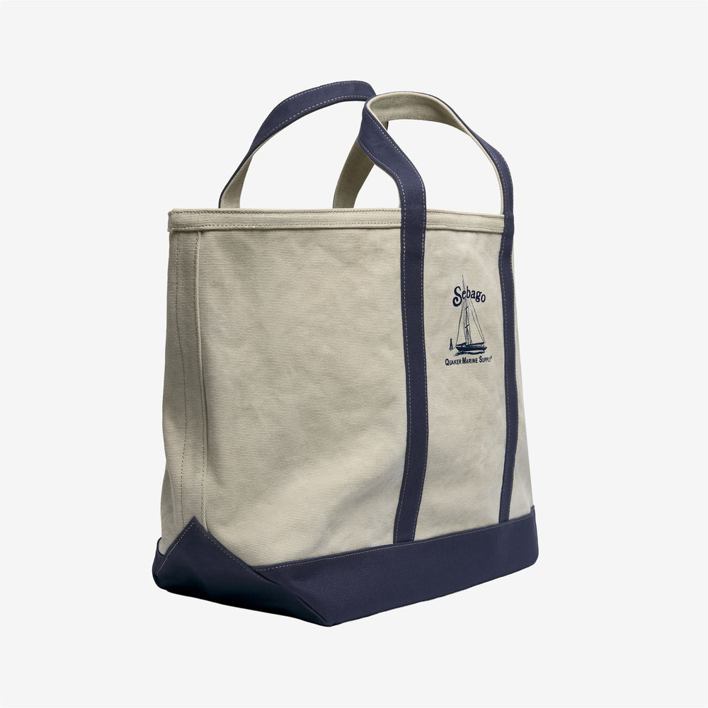White unisex Sailing Tote Bag with Blue Handles 02