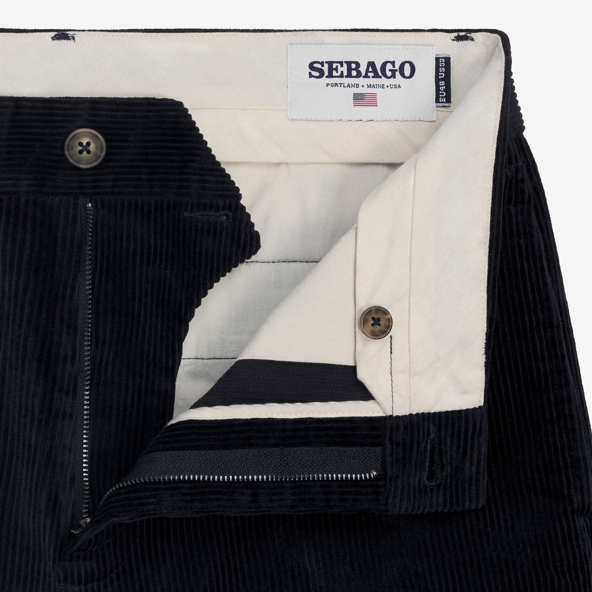 Blaue Herren-Chinohose aus Baumwollcord