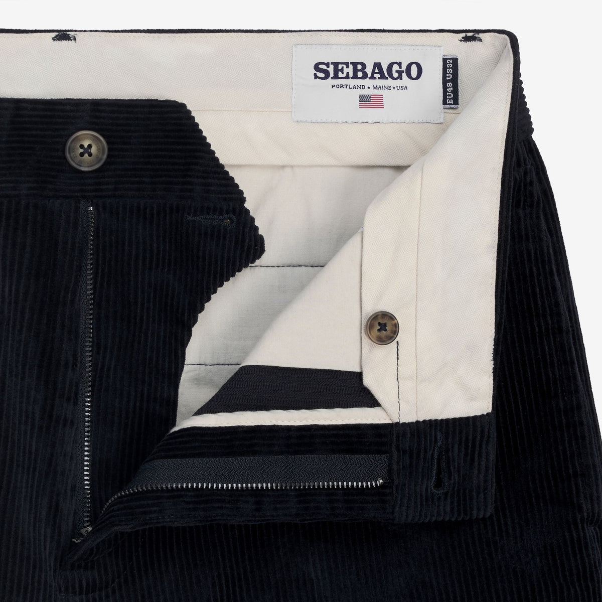 Blaue Herren-Chinohose aus Baumwollcord
