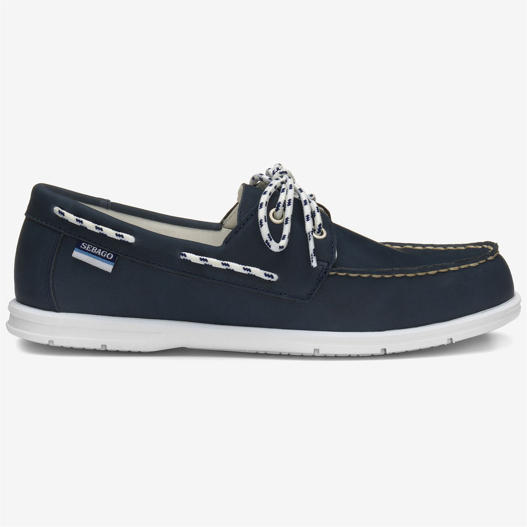 Marineblaue Yachting-Mokassins für Damen mit synthetischem Obermaterial 01