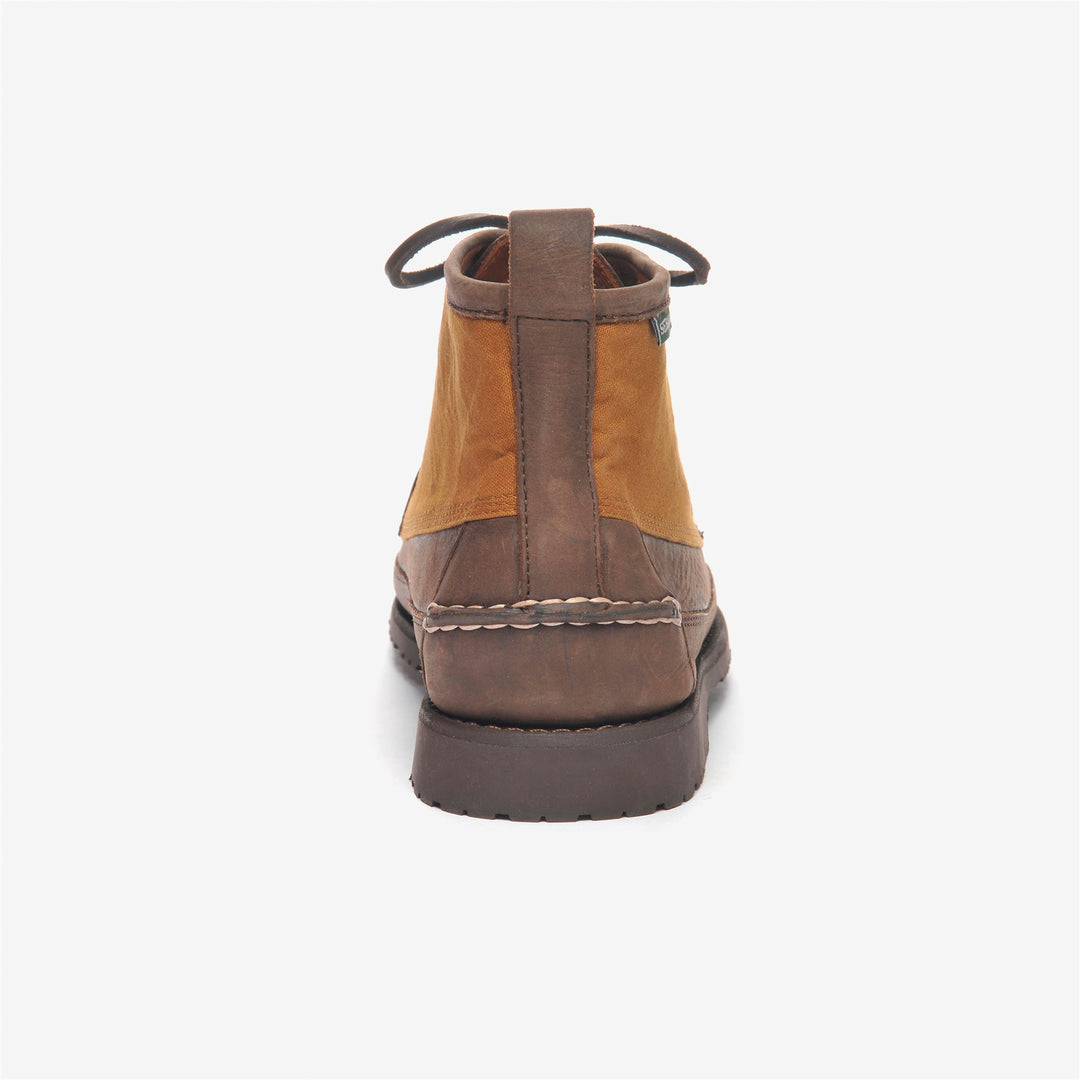 Brown Men's Leather Moccasin Boots for Leisure Activities main