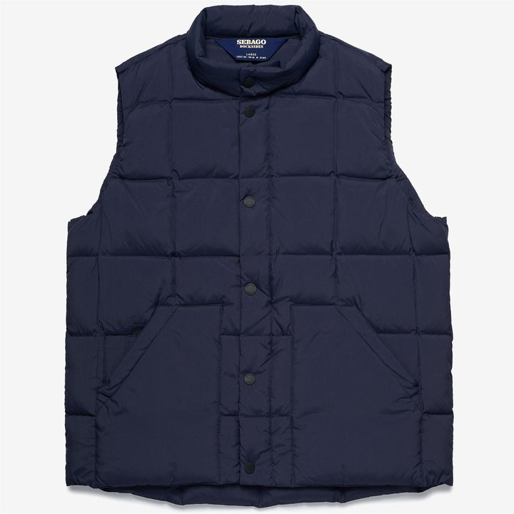 Navy Blue Unisex Down Padded Leisure Jacket with Quilted Design 1