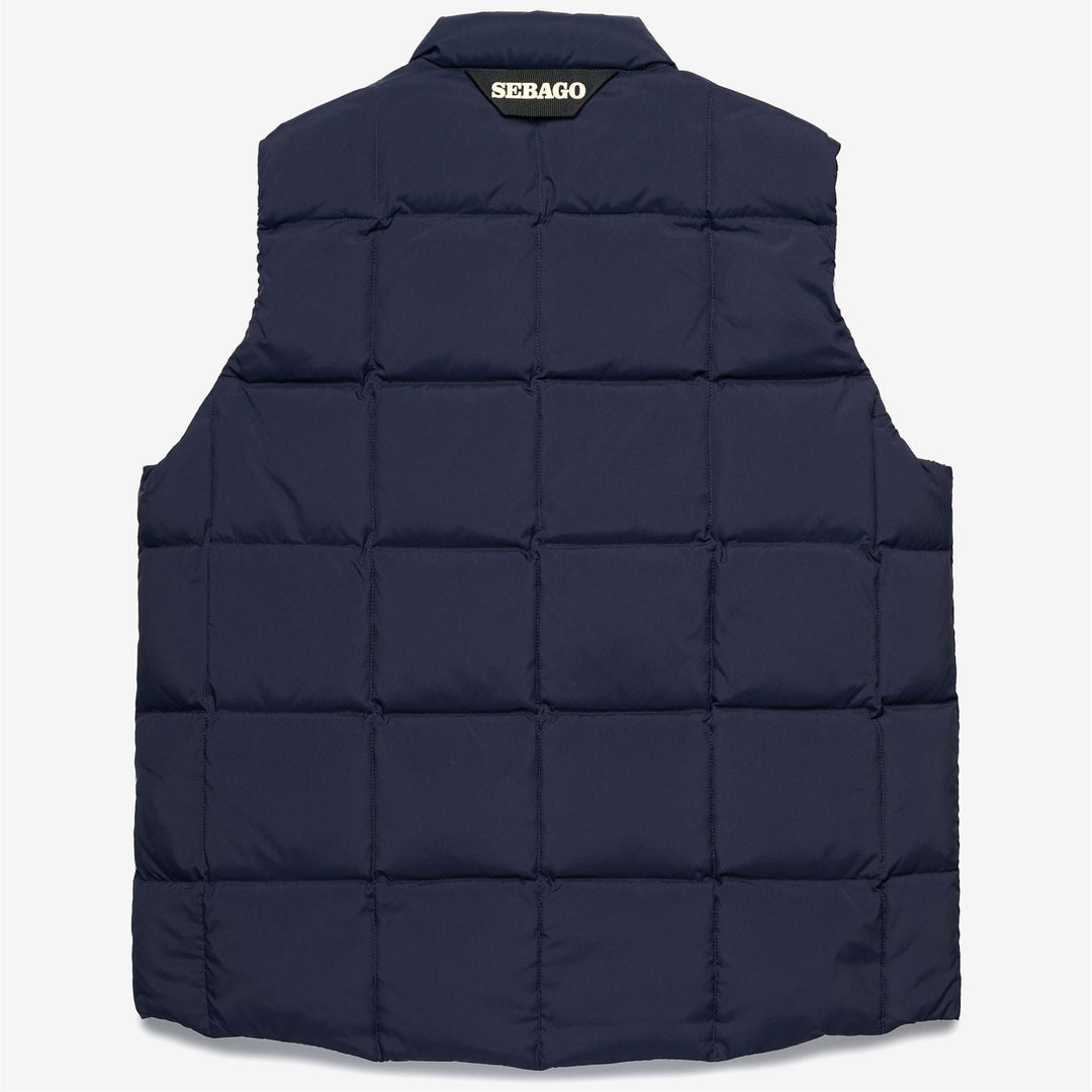 Chaqueta acolchada de plumón unisex azul marino con diseño acolchado main