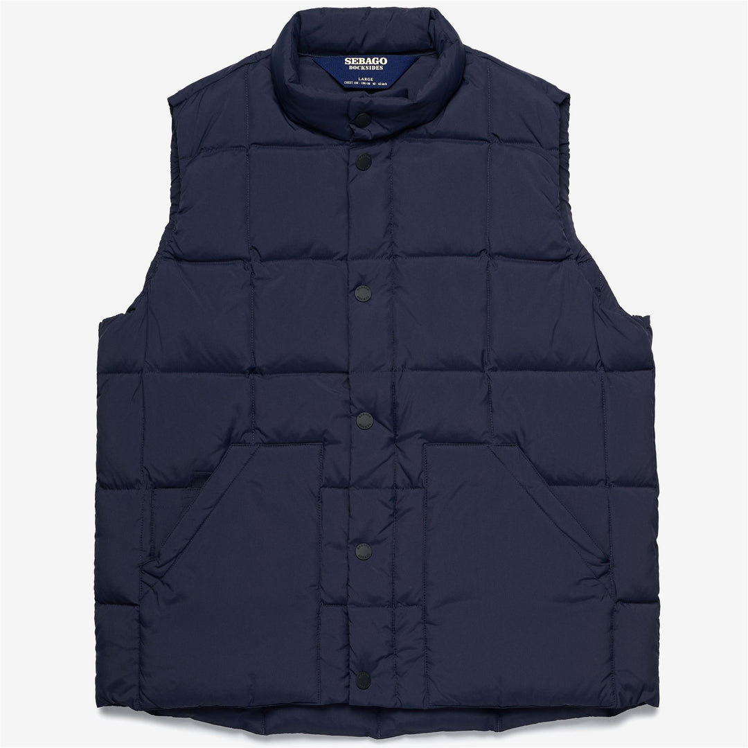 Navy Blue Unisex Down Padded Leisure Jacket with Quilted Design 01