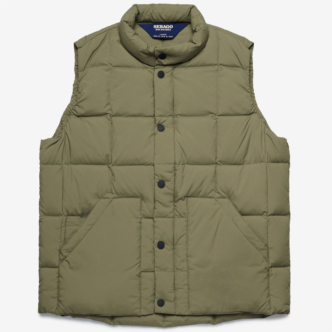Giacca Padded da Tempo Libero Unisex Verde Lichene con Trapuntatura 01