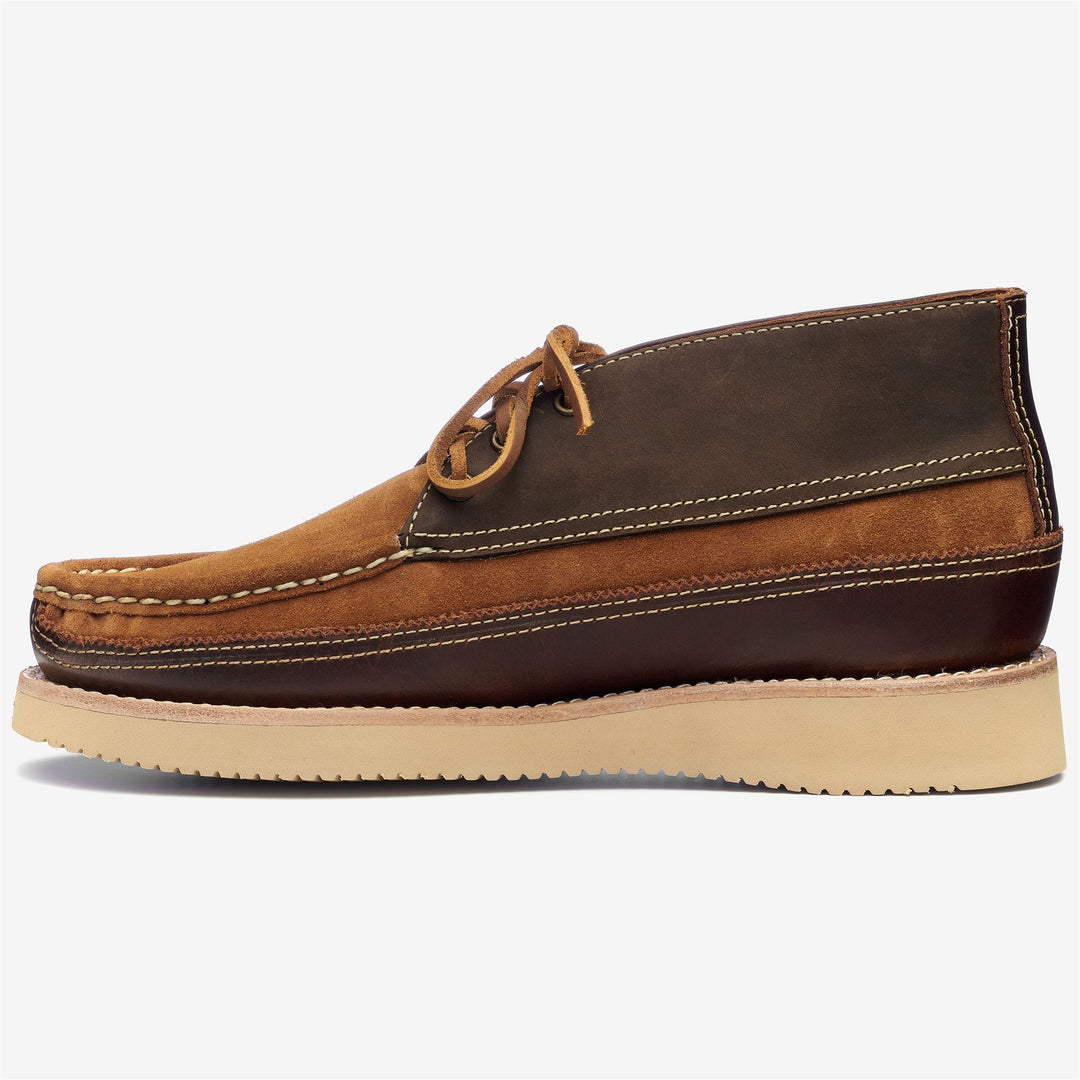 Moc Man MIWAK Mid Cut BROWN-DKBROWN Dressed Side (jpg Rgb)		