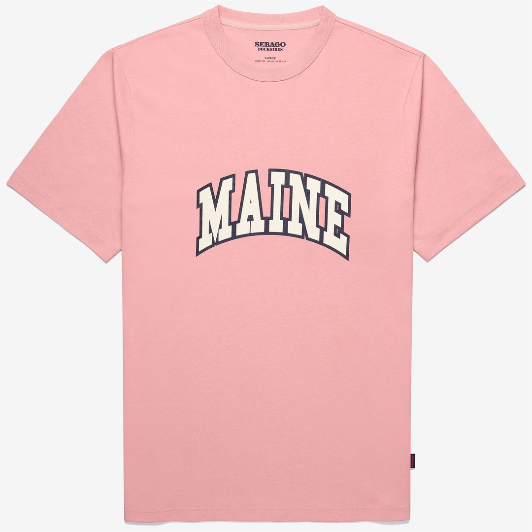 Camiseta de yate rosa y roja para hombre con estampado universitario clásico 01