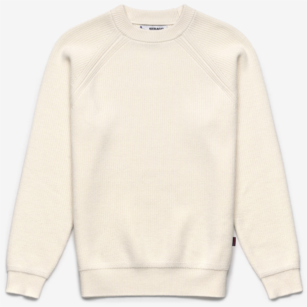 Natural White Unisex Yachting Knitwear Jumper in Merino Wool 01