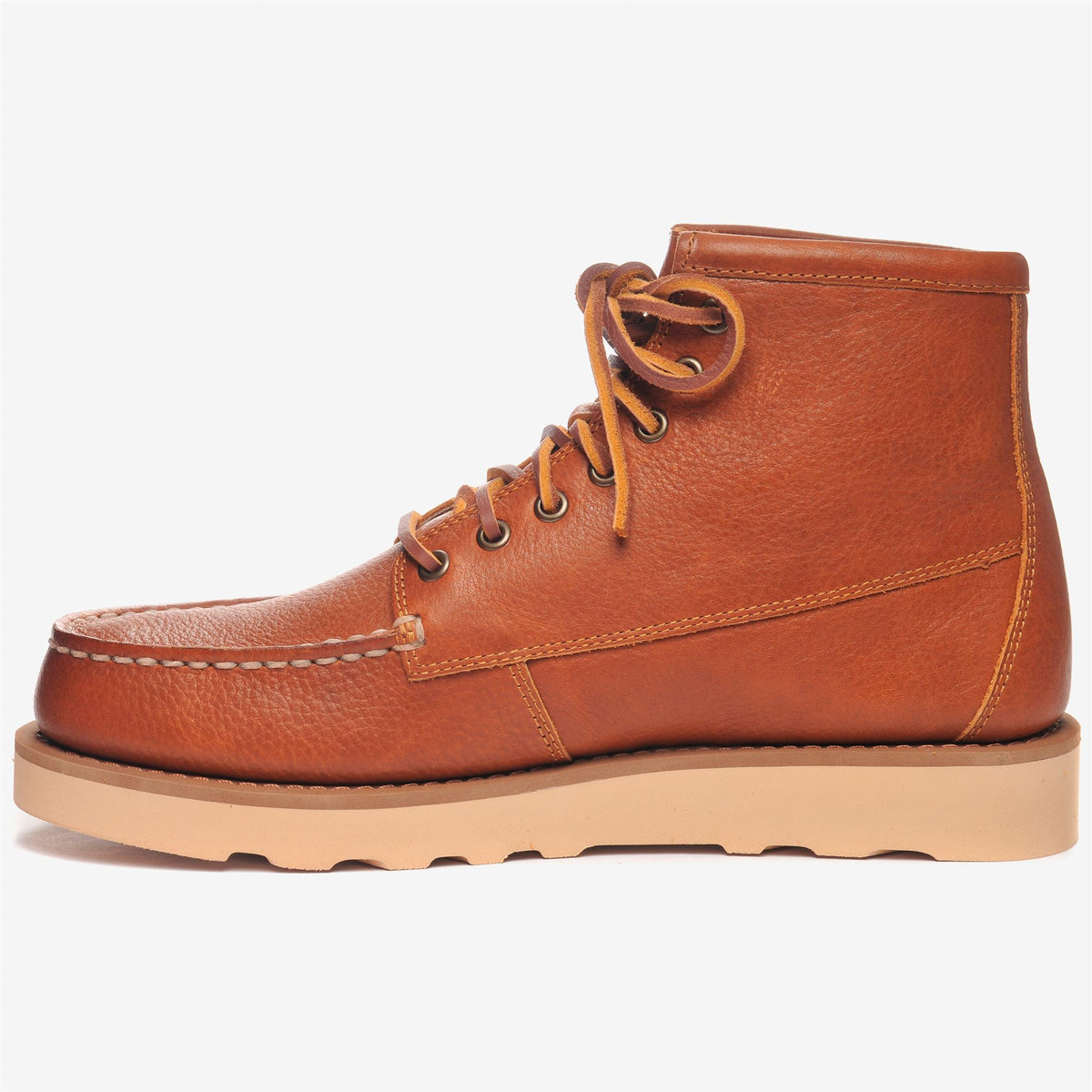 Brown Men's Leather Moc Toe Boot