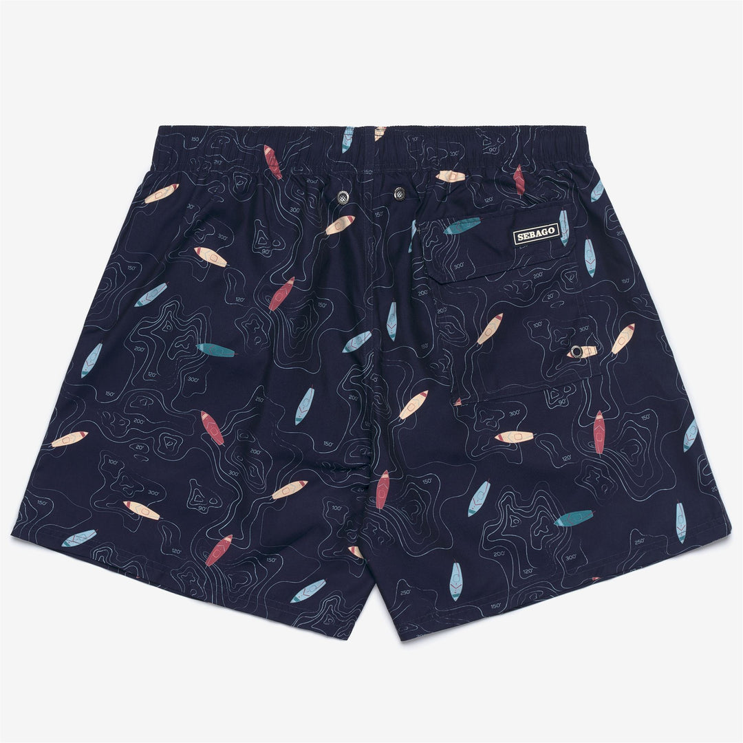 Fancy Blue Men's Yachting Swimming Trunks with Quick-Dry Fabric main