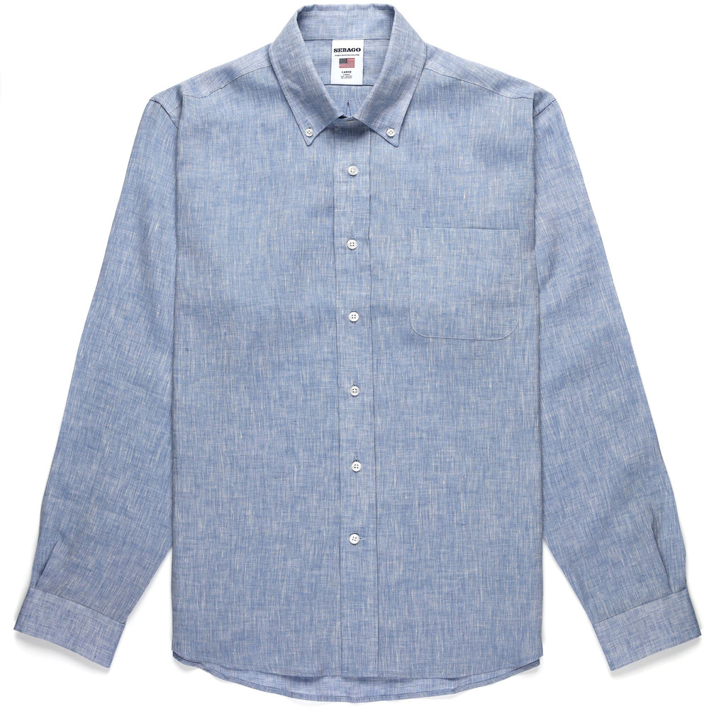 ZIPPED TWILL SHIRT - BLUE / STRIPED