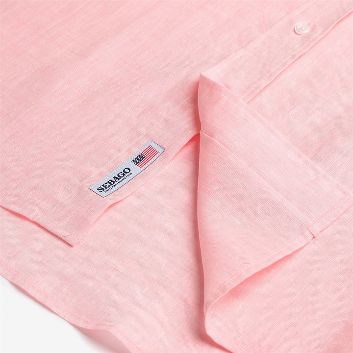 Camicia in Lino Button-Down Unisex Yachting Rosa Rossa 3