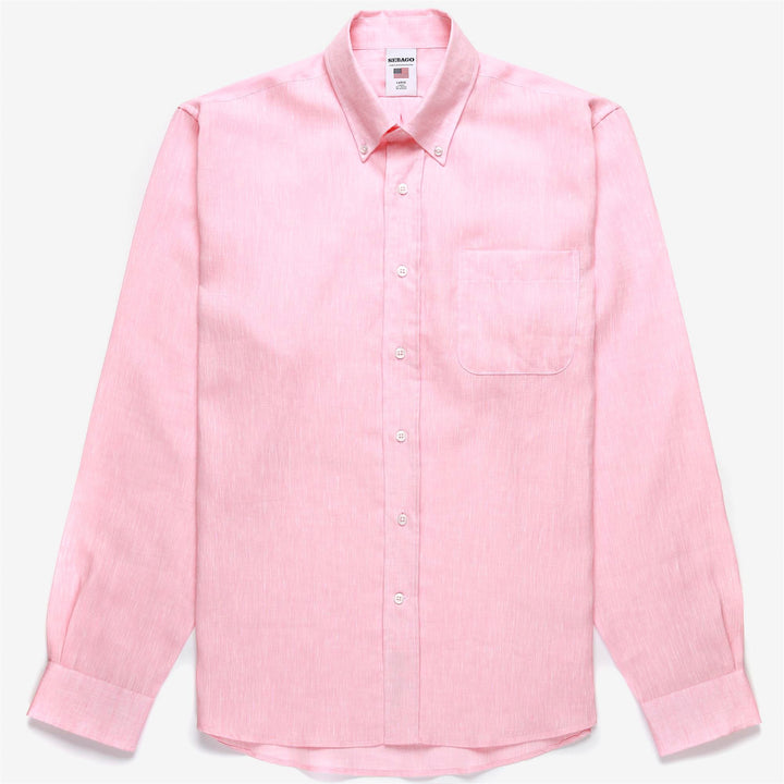Camicia in Lino Button-Down Unisex Yachting Rosa Rossa 1