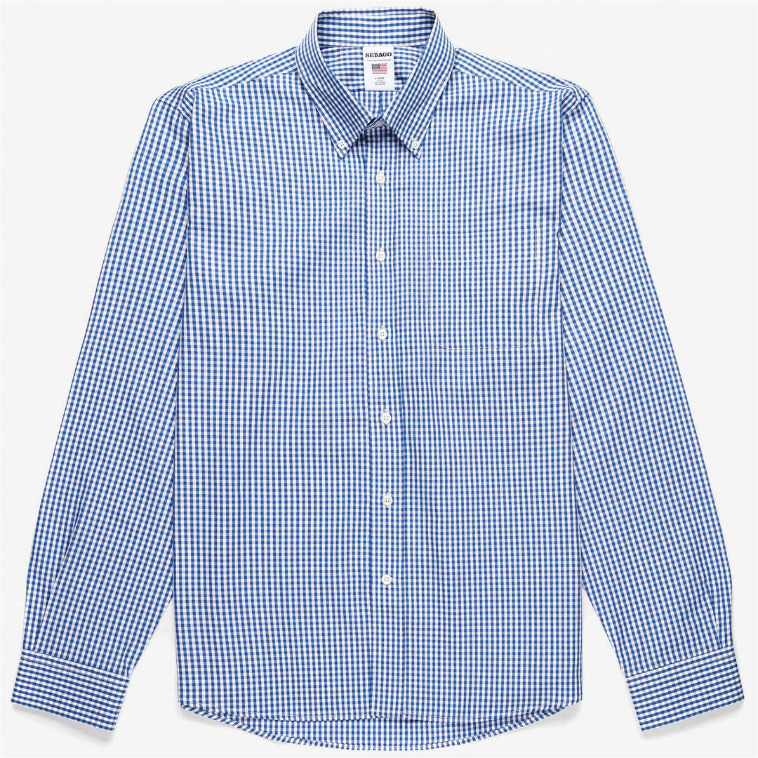 Camicia Button-Down Unisex in Cotone Blu e Bianca da Yachting 01
