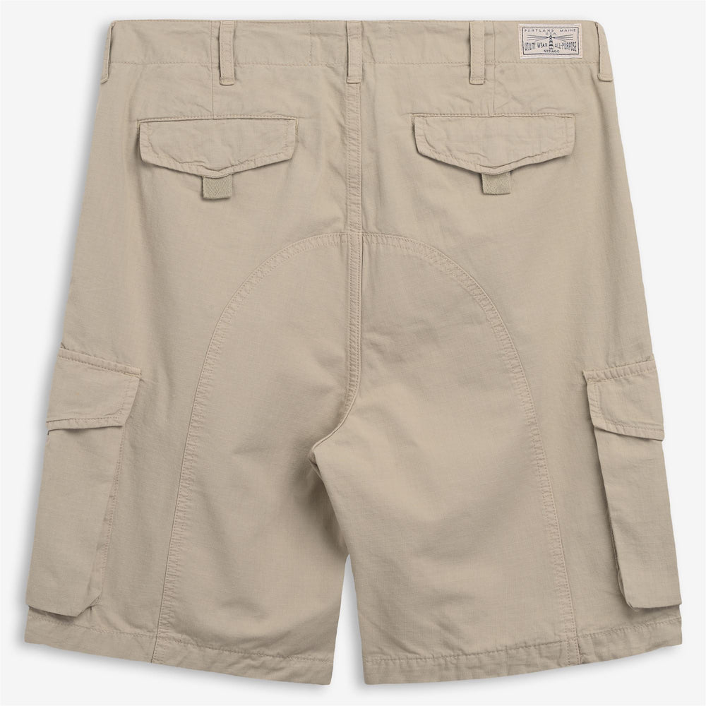 Beige Yellow Men's Cargo Yachting Shorts with Maxi Pockets 02