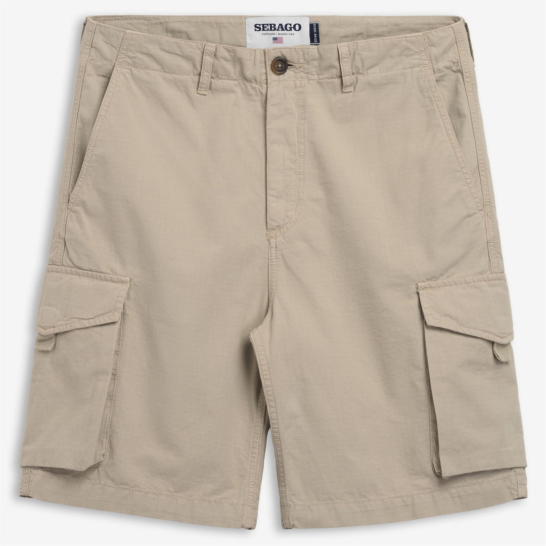 Beige Yellow Men's Cargo Yachting Shorts with Maxi Pockets 01
