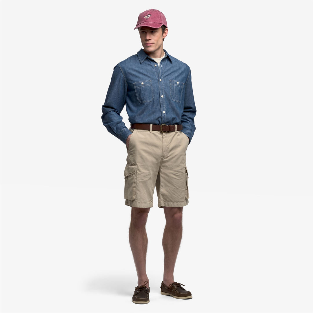 Beige Yellow Men's Cargo Yachting Shorts with Maxi Pockets main