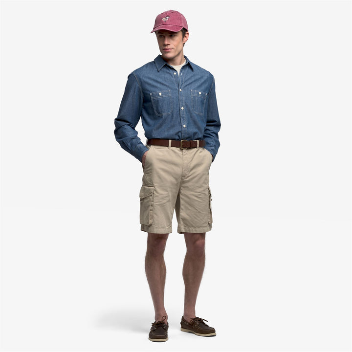 Beige Yellow Men's Cargo Yachting Shorts with Maxi Pockets 4