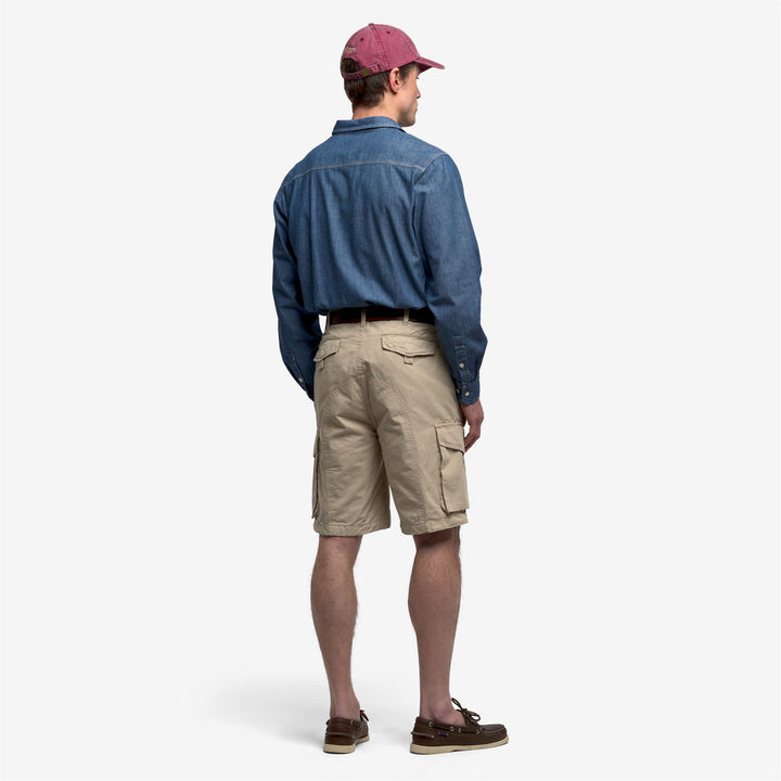 Beige Yellow Men's Cargo Yachting Shorts with Maxi Pockets 5