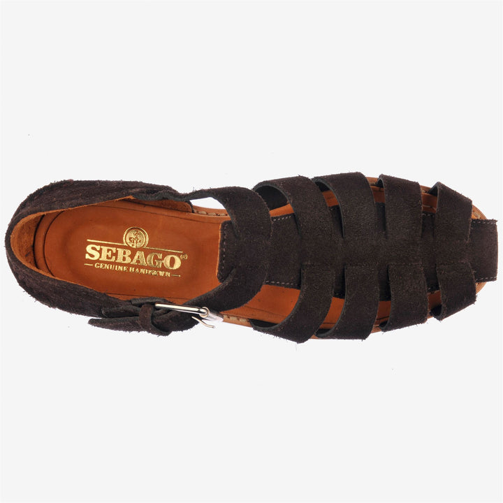 Dark Brown Women's Suede Sandals with Adjustable Fit 4