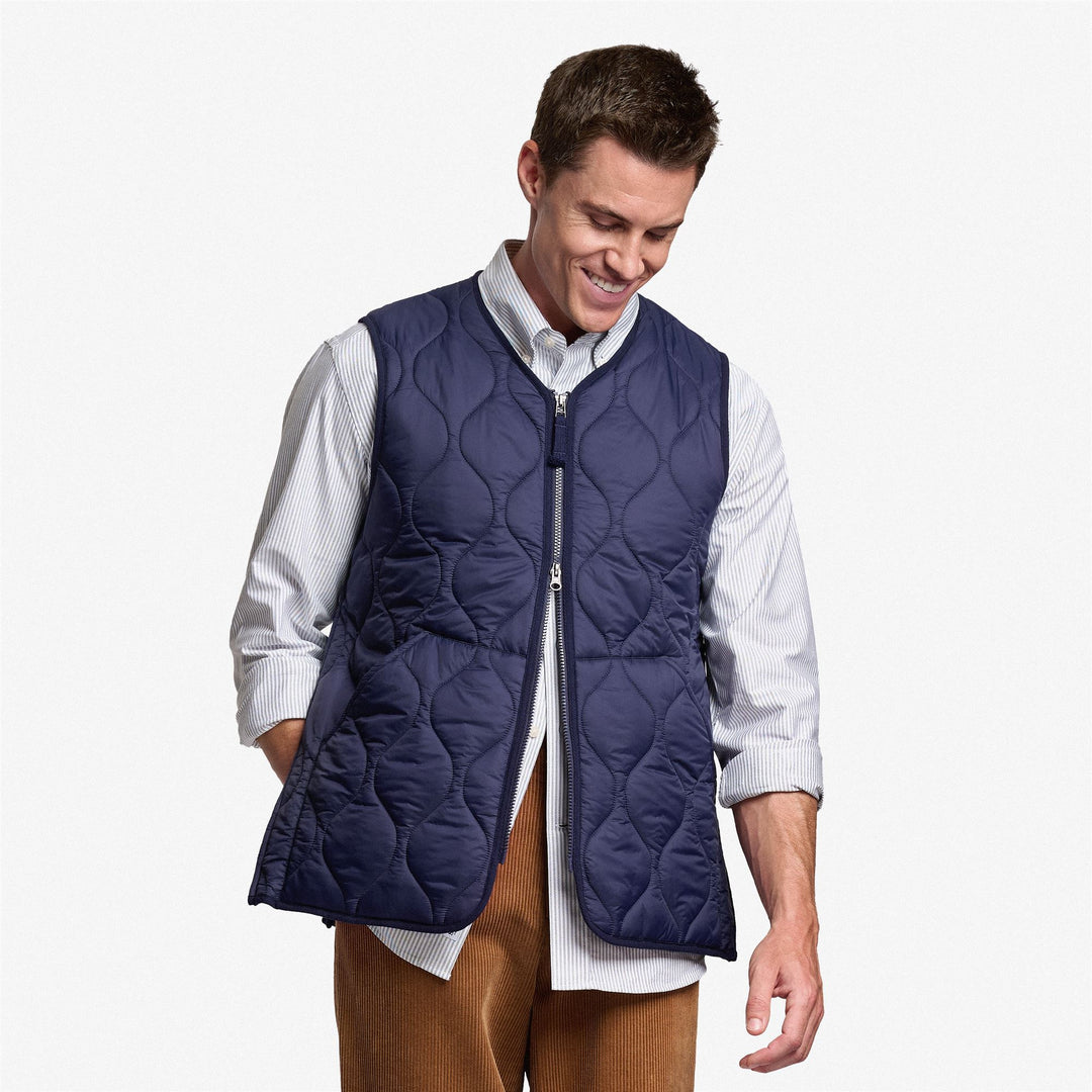 Chaleco acolchado unisex azul marino con relleno de plumón ecológico Thermore main