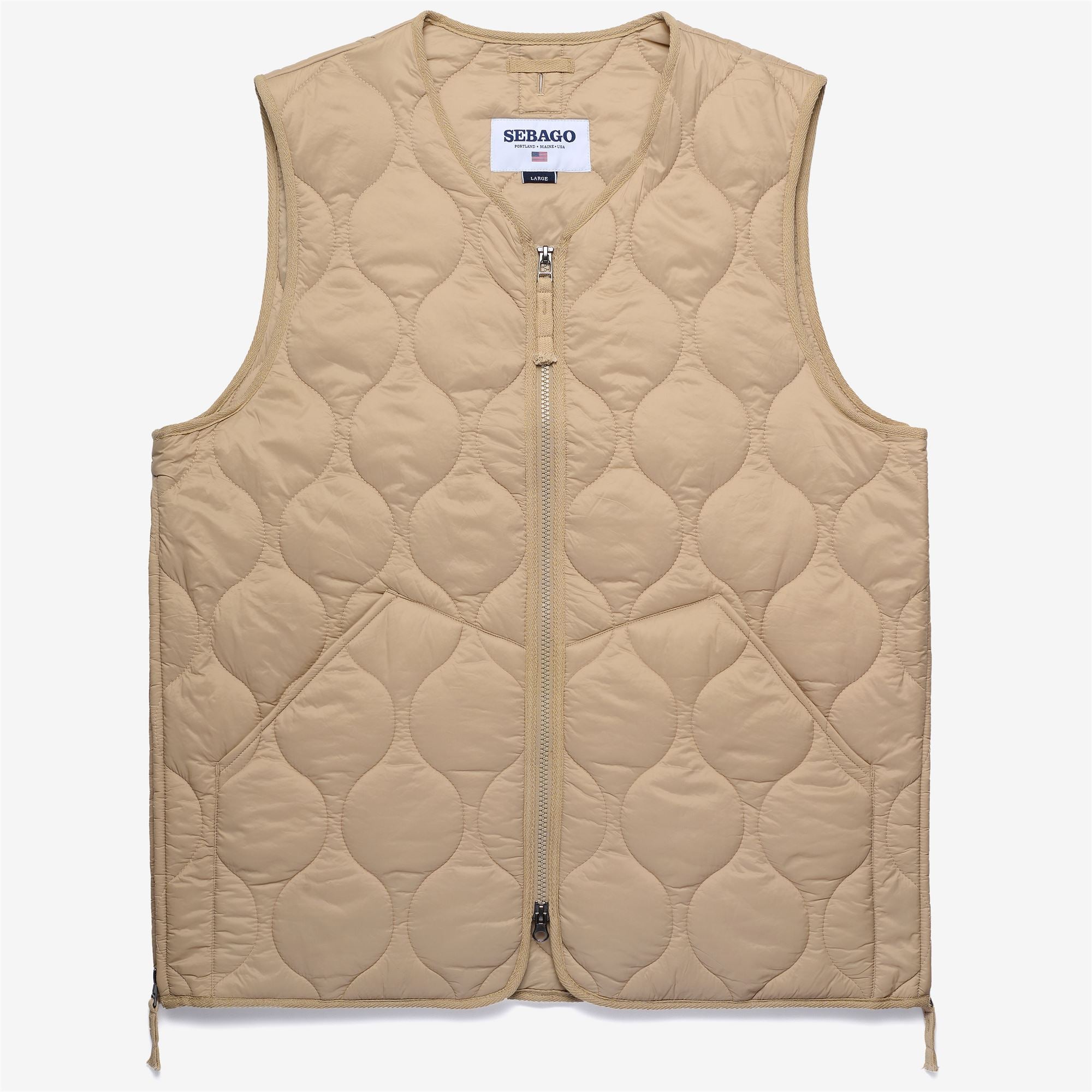 Beige unisex Quilted Vest with Recycled Padding | Sebago