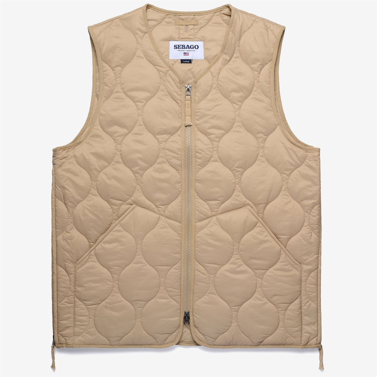Beige Unisex Quilted Vest