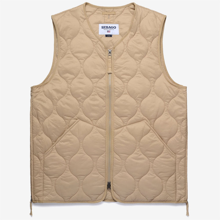 Gilet trapuntato unisex beige con imbottitura riciclata 1