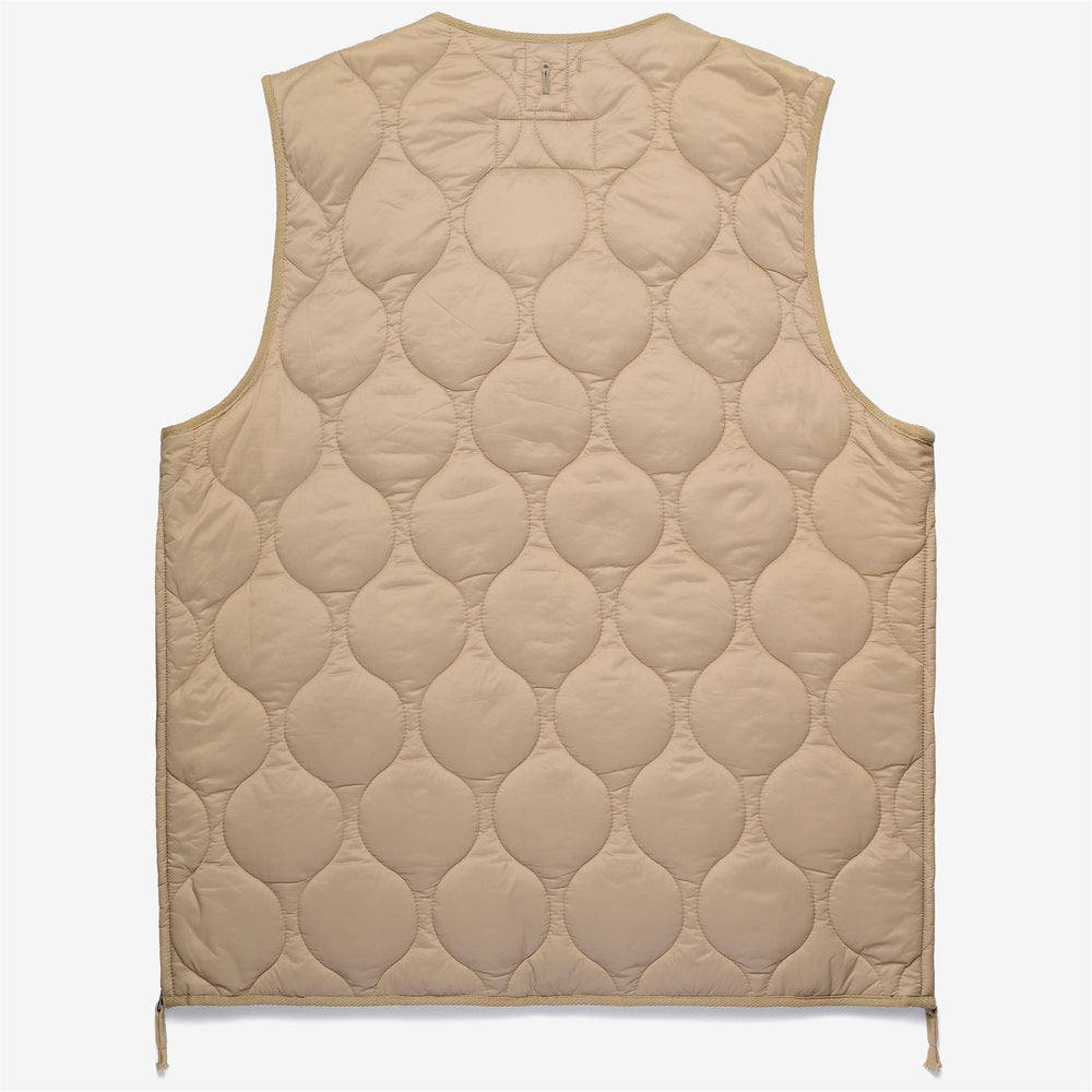 Beige unisex Quilted Vest with Recycled Padding 02