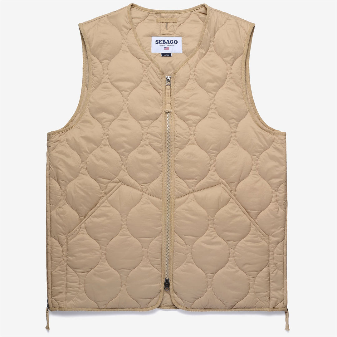 Gilet trapuntato unisex beige con imbottitura riciclata 01