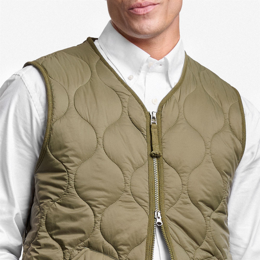 Green Unisex Quilted Vest with Recycled Padding main