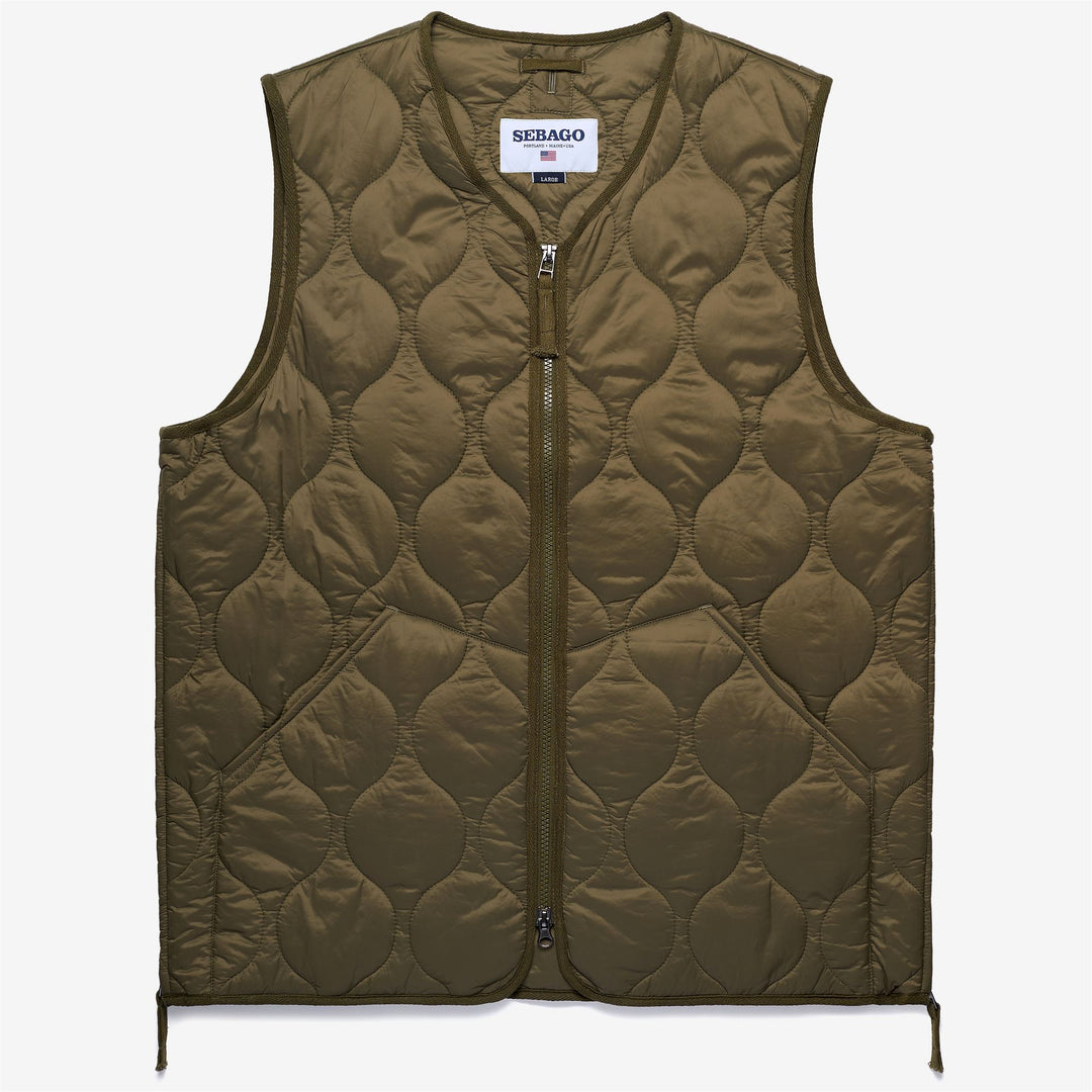 Green Unisex Quilted Vest with Recycled Padding 01