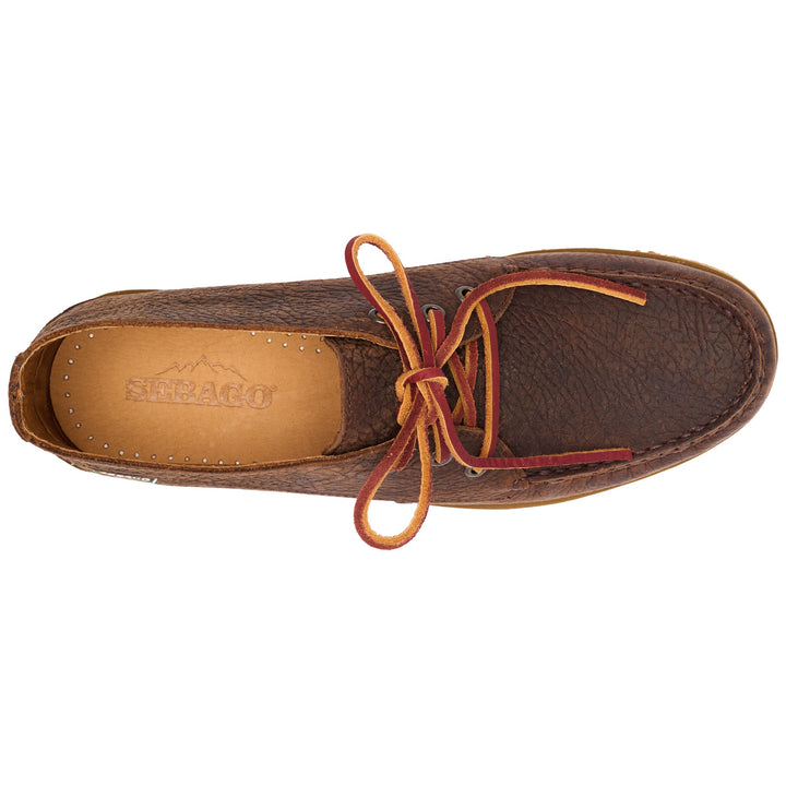 Braune Herren-Mokassinstiefel aus Leder mit niedrigem Schnitt 4