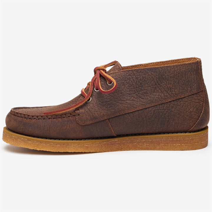 Brown Men's Low Cut Leather Moccasin Boots 3