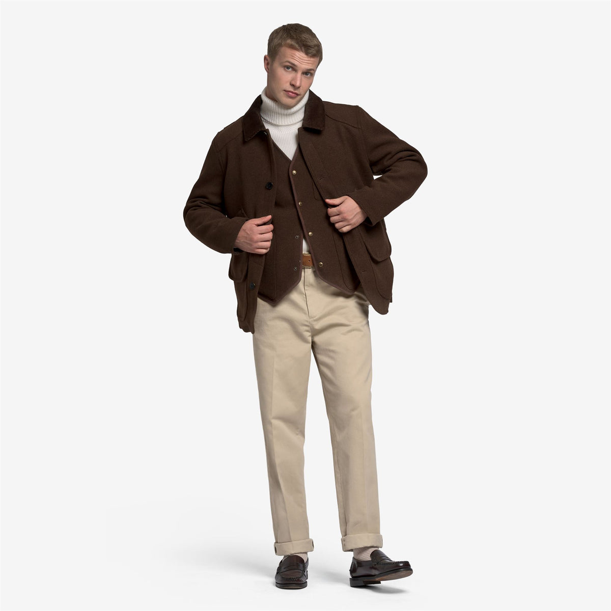 Brown Unisex Wool Jacket