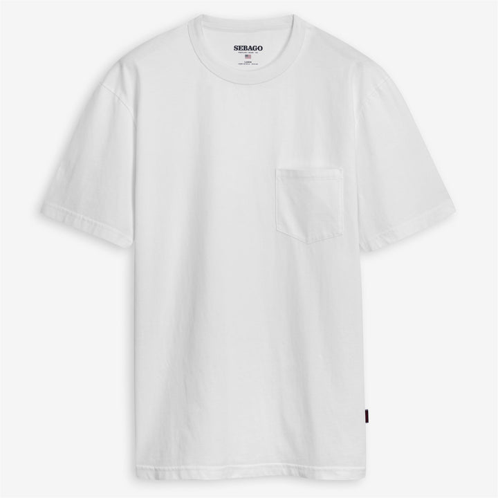 White Unisex Yachting T-Shirt with Pocket and Ribbed Neckline 1