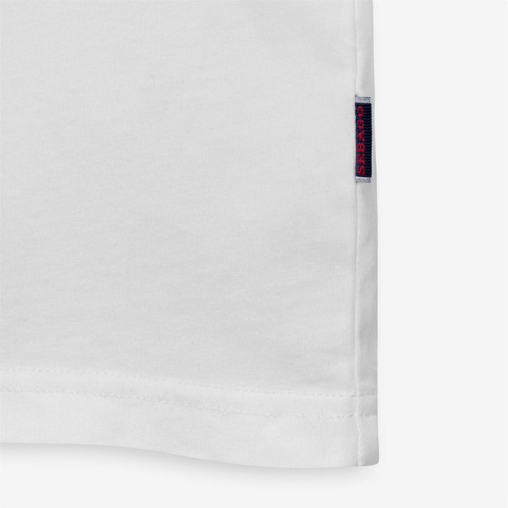 White Unisex Yachting T-Shirt with Pocket and Ribbed Neckline 3