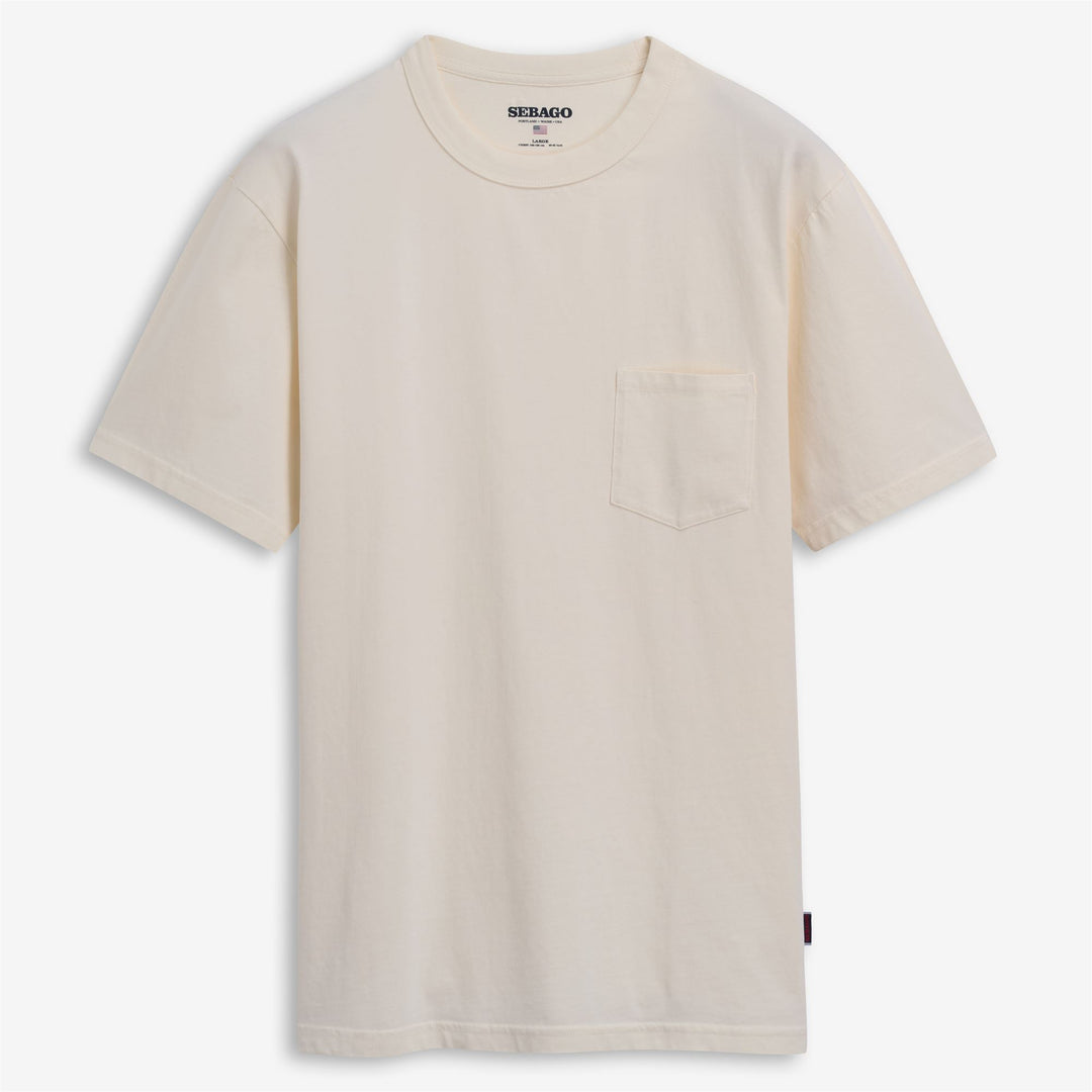 White Unisex Yachting T-Shirt with Pocket and Ribbed Neckline 01